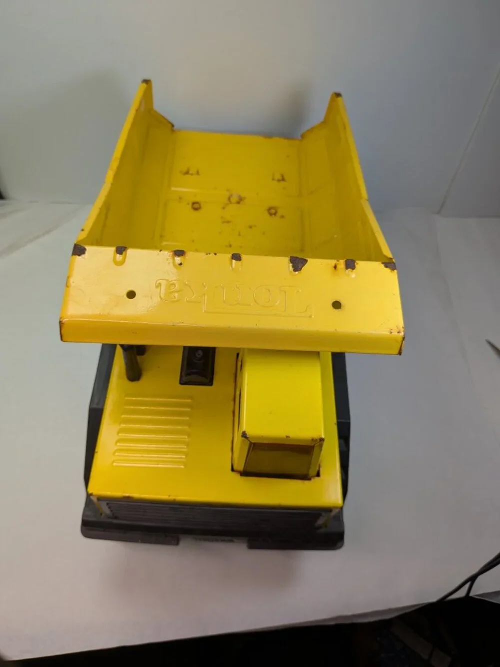 Vintage Tonka Mighty Dump Truck Pressed Steel All Metal Double Smokestack 1980s